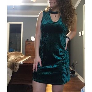 Green Velvet Dress